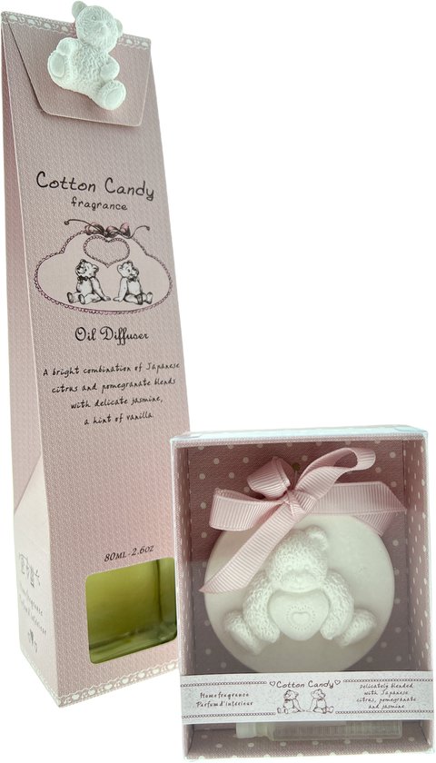 Baby, kinder Beer Cadeau Pakket Geursteen Cotton Geurstaaf 2ml & Geurstokjes 80ml van Merkloos