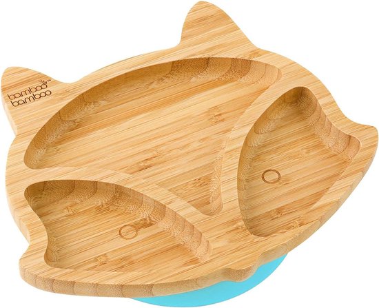 Baby Kinderbord - Bamboe Bord - Zelfstandig Eten - Sterke Zuignap - 25 x 20 cm - Natuurlijk