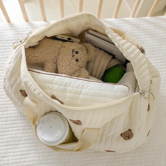 Baby kinderwagen tas organizer wit - Opvouwbaar - Diaper - Luier - Luiertas - Vilt - Kind - Vakken - Babytas - Auto organizer - Kleding - Reistas - Opbergtas - Verzorgingstas - Kids - Kinderkamer - Compact - Luiers - Doekjes - Cadeau van Merkloos