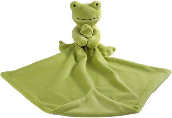 Baby Knuffel - Knuffeldoek Kikker - Baby Comfort - Zacht Pluche - 33x33 cm - Groen van Merkloos