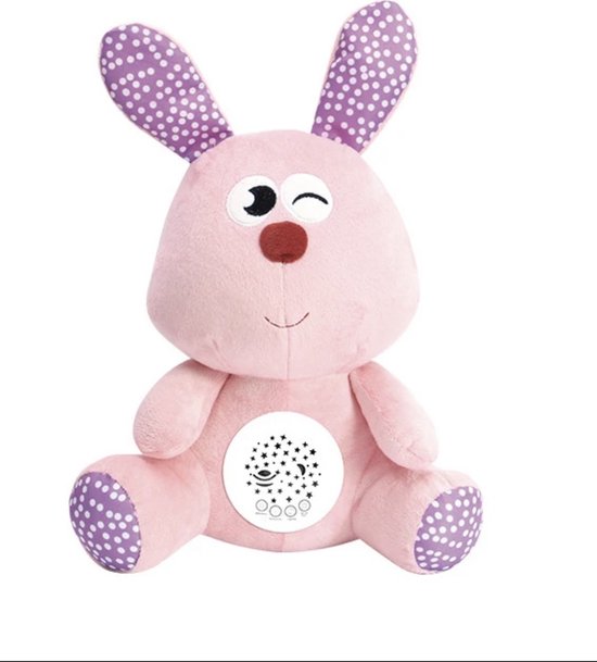 Baby knuffel konijn met slaapgeluiden, hartslag en nachtlampje / sterrenprojector - witte ruis - vanaf 0 jaar van Yumi Yay