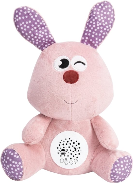 Baby knuffel Teddybeer met slaapliedjes, hartslag en nachtlampje / sterrenprojector - vanaf 0 jaar