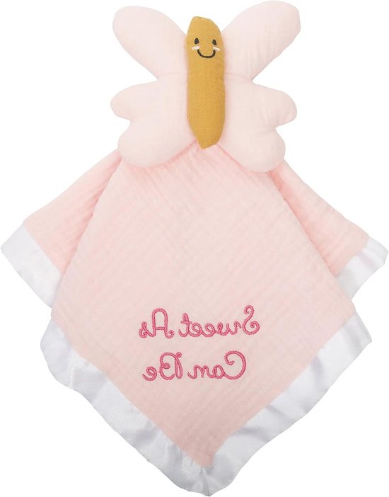 Baby Knuffeldeken - Lieflijk Speelgoed - Baby Comfort - 100% Katoen Mousseline - 14 Inch Lengte - Roze van Merkloos