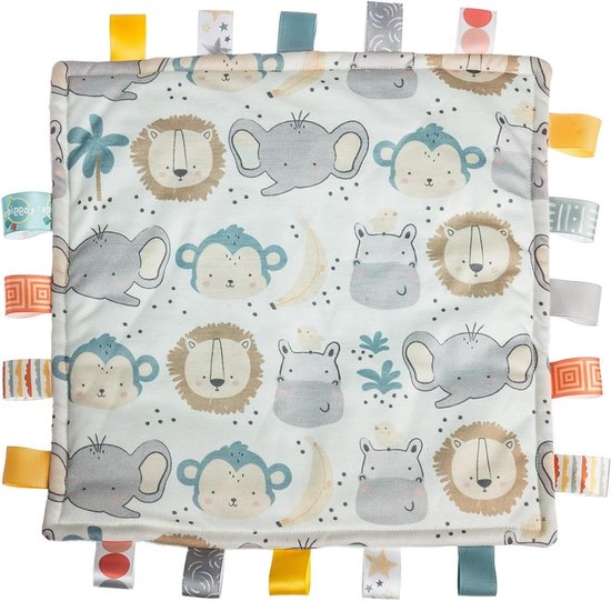 Baby Knuffeldekentje - Sensory Labels - Zintuiglijke Ontdekking - Origineel Ontwerp - 30x30 cm - Jungle Groen