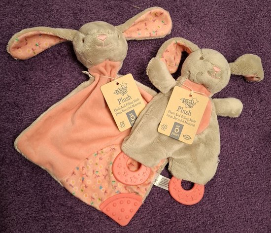 Baby knuffeldoek en knisperdoek konijn (set van 2) van Prénatal