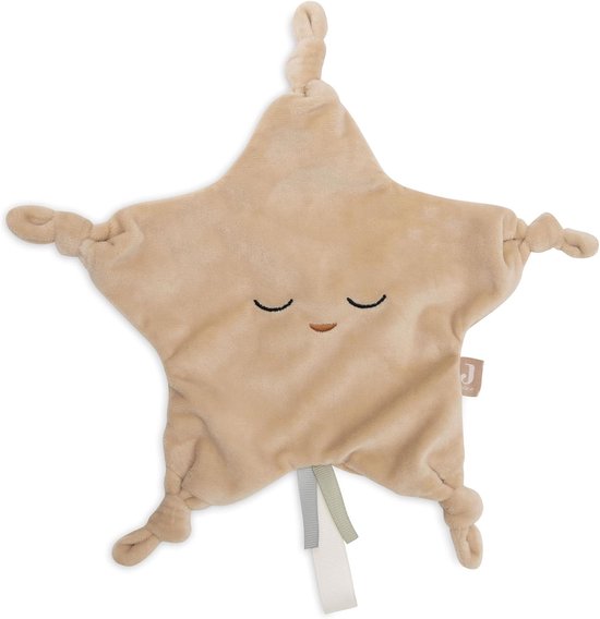 Baby Knuffeldoek - Ster Knuffel - Fopspeen Houder - Zacht Fluweel Ribstof - 25x25cm - Biscuit Ster van Merkloos