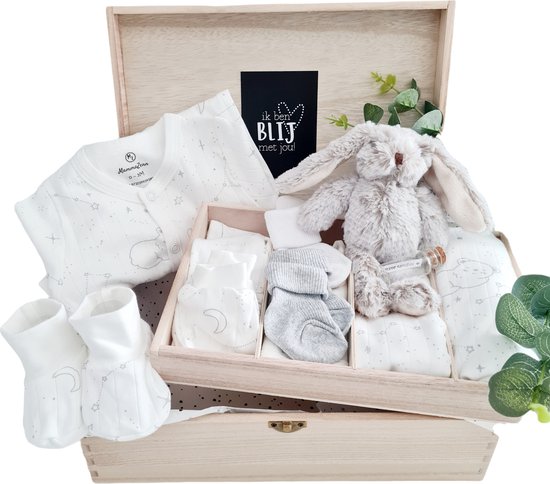 Baby kraamcadeau unisex - baby cadeau jongen - baby cadeau meisje - unisex - baby geschenkset - kraamcadeau neutraal - baby memorie box - babyshower cadeau - gender neutraal babycadeau - 10 in 1 kado van Kenley Kids