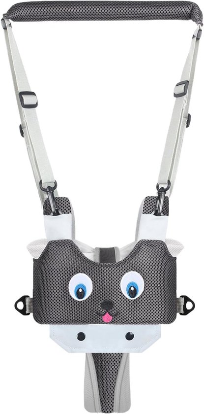 Baby Loophulp - Baby Walker Assistant - Baby Looptrainer - Leren Lopen - Baby Walker - Leren Lopen Assistent - Veilig Loopwagen Tuigje - Baby Assistent - Loopstoel Babywalker - Voor Peuters 9-24 Maanden - Verstelbaar - Grijs