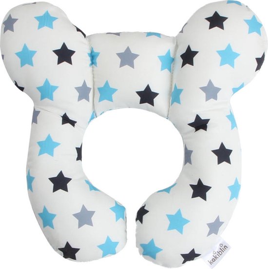Baby Maxi Cosi Steun Kussen - Wit/Blauwe ster- Neksteun voor Baby's - Steunkussen voor Reiswieg - MaxiCosi Steunkussen - Slaapkussen MaxiCosi - Neksteun voor Baby in de Auto - Babystoel Nek Steun - Baby Slaapkussen - Autostoel Nekkussen - Nek Steun van A3 Baby & Kids