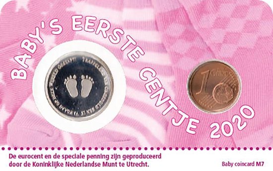Baby meisje 2020 coincard van Royal Mint