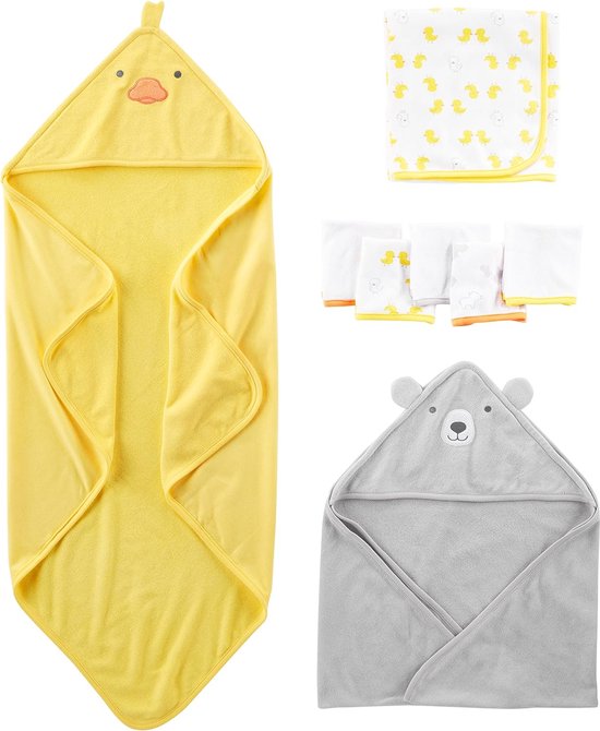 Baby meisje 8-delige set handdoek en washandjes van Luvable Friends
