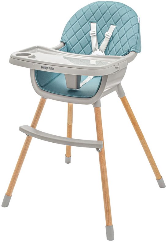 Baby Mix - Kinderstoel - Modern Design - Veiligheidsharnas - Comfortabele Gewatteerde Zitting - Houten Poten - Eetstoel voor Peuters - Scandinavisch - Ergonomisch - Eetkamer - Kindermeubilair van Baby Mix