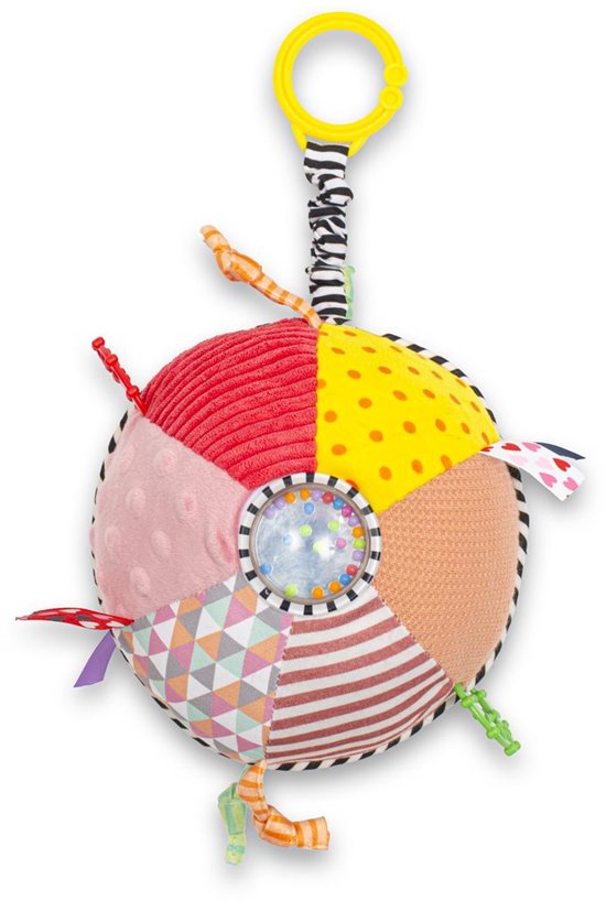 Baby Mix - Knuffeldoek - Multicolor pluche knuffeldoek met clips - educatief speelgoed - speelgoed - vormen - kleuren - interactief van Merkloos