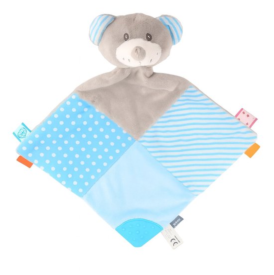 Baby Mix - Knuffeldoek - Pluche knuffelbeest blauw 36 cm - Speelgoed - Knuffel - Pluche - Veilig - Lichtgewicht van Merkloos