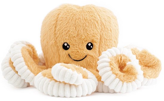 Baby Mix - Knuffeldoek - Pluche octopus beige 60cm - speelgoed - knuffel - pluche - zachte knuffeldoek - knuffeldoekje van Merkloos