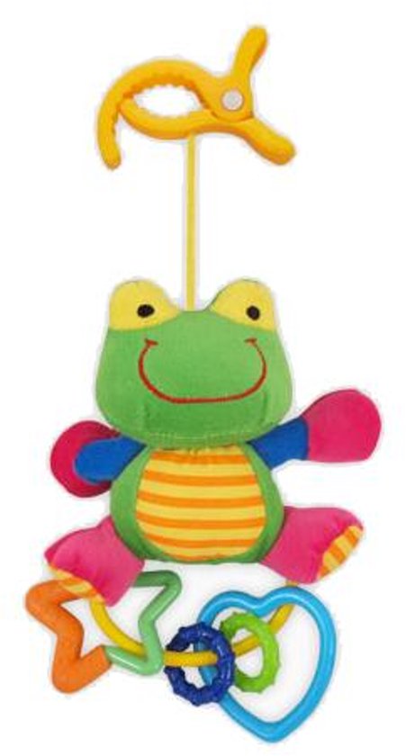 Baby Mix - Knuffeldoek - Pluche rammelaar kikker groen one size - speelgoed - rammel - knuffel - kinderwagen - wieg van Merkloos