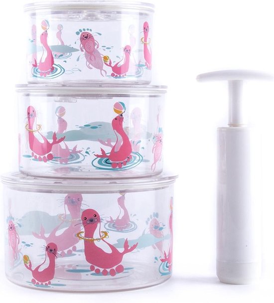 Baby Monsters Vacuüm Vershoudset 4-delig Roze/transparant