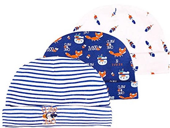 Baby muts en wanten set voor pasgeborenen - 5 hoeden en 5 paar wanten voor meisjes en jongens (0-6 maanden) van Merkloos