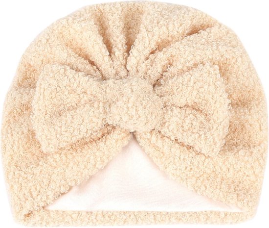 baby muts - teddy - meisje - beige - kraamcadeau - winter van Merkloos