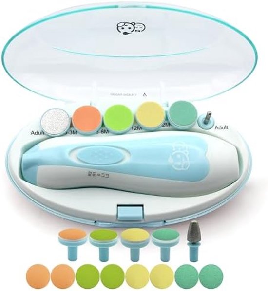 Baby nagelvijl 21 in 1, veilige elektrische nagelvijl set - Blauw van MELOYA