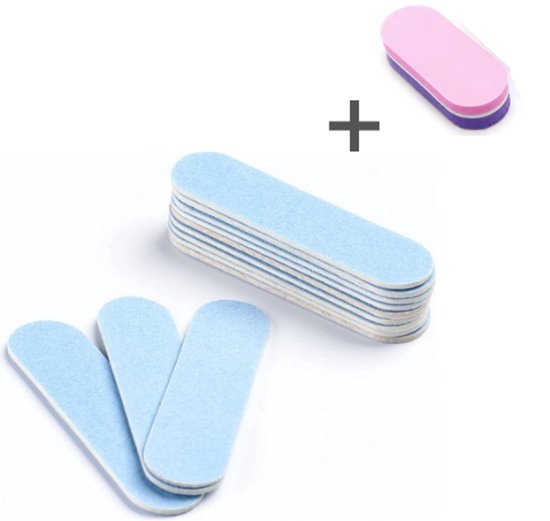 Baby Nagelvijl - 6 Stuks - Blauw - Met Sponsvijltje - Zacht Nagelvijltje - Baby Nagelverzorging - Nagelvijl Karton - Baby Nagelschaartje van Merkloos