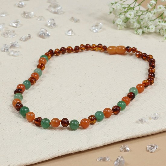 Baby Natura - Barnsteen Armband - Baby/Peuter - Aventurijn - Jade - 32 cm
