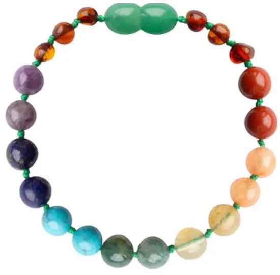 Baby Natura - Barnsteen armband - Baby/peuter - Chakra - 14 cm van Merkloos