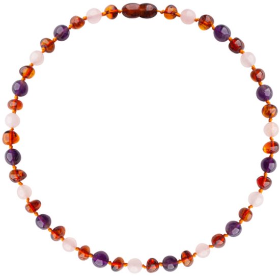Baby Natura - Barnsteen ketting - Baby/peuter - Cognac milk - 32 cm