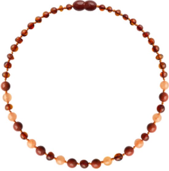 Baby Natura - Barnsteen ketting - Baby/peuter - Jaspis - 32 cm van Merkloos