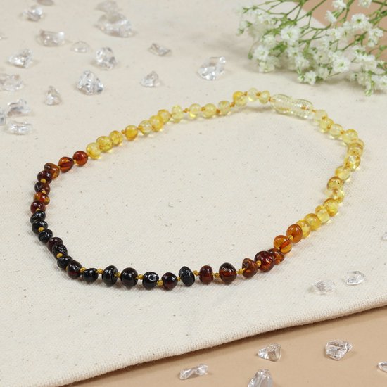 Baby Natura - Barnsteen ketting - Kind - Rainbow - 36 cm van Merkloos