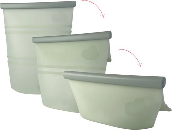 Baby on the Move - Yummy Storage - Bewaarzak voor voeding & moedermelk ijsblokjes - Verstelbare sluiting - 1 zak, 3 maten - Aspen van Baby on the Move