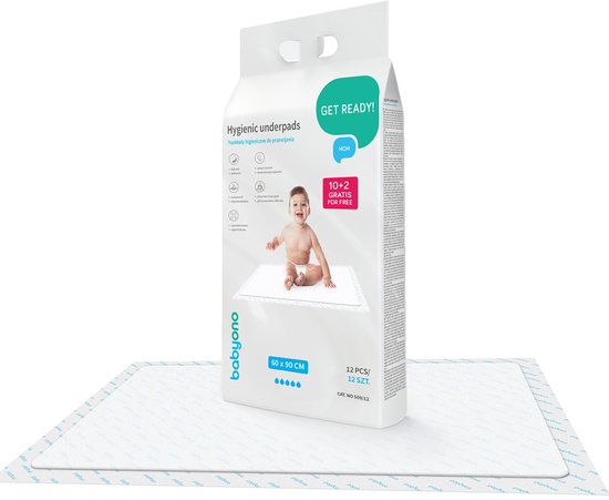 Baby Ono 60 x 90 cm Wegwerp Verschoningsmatjes 10 + 2 stuks
