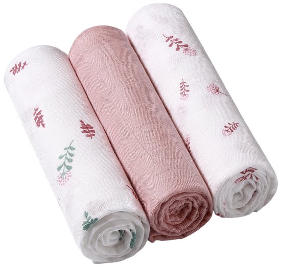 Baby Ono Bamboo Flowers Roze 3 Stuks Hydrofiel Luiers