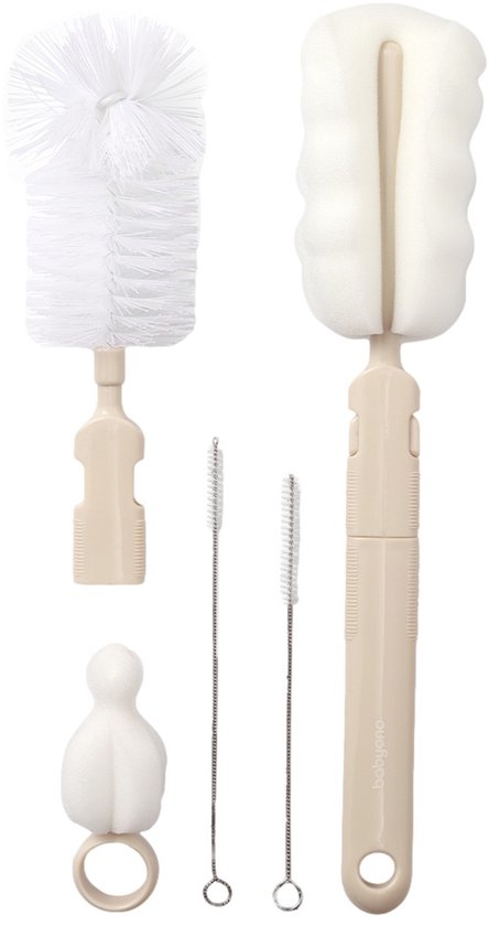 Baby Ono Beige Fles & Speen Borstel Set
