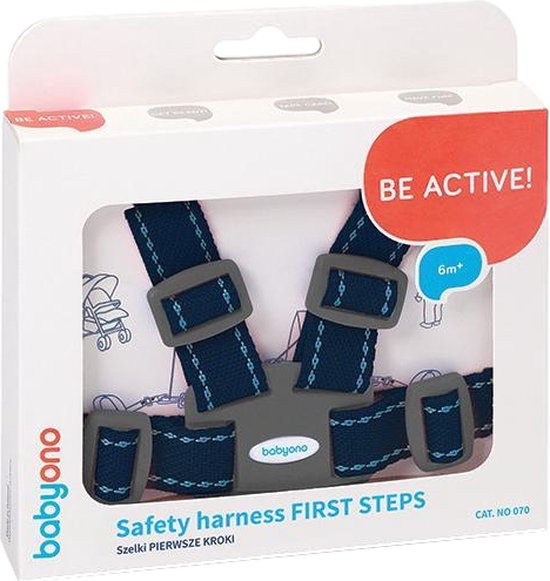 Baby Ono First Steps Blauw Kinderstoel Tuigje met Looplijn 070/01 van Baby Ono