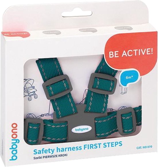 Baby Ono First Steps Groen Kinderstoel Tuigje met Looplijn 070/03 van Merkloos