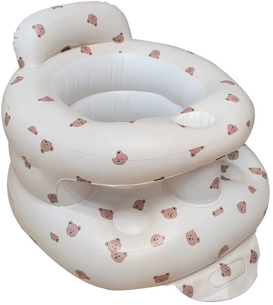 baby opblaasstoel teddybeer - Zelfopblazend zitje voor baby´s vanaf 4 maanden - Zacht en Veilig - Ideaal voor thuis, Vakantie & Bezoek van Cangaroo