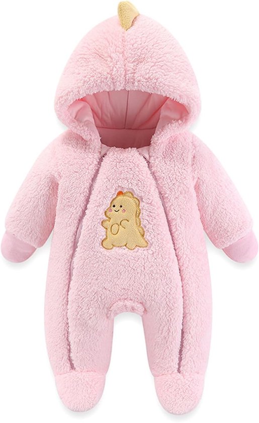 Baby overalls 0-12 maanden - fleece warm - met capuchon - ideaal voor winterse dagen - SnelShoppen