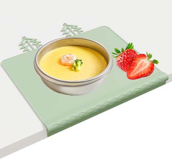 Baby Placemat - Antislip Mat - Veilig Eten - Botsveilige Rand - 31x26 cm - Groente
