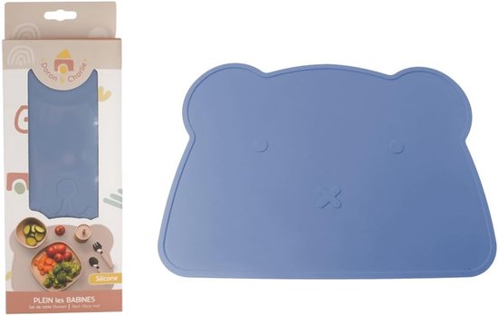 Baby Placemat - Kinder Tafelmat - Veilig Eten - Antislip Siliconen - 36 x 26 cm - Blauw