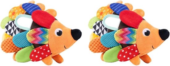 Baby Pluche Leer Speelgoed - Sensorisch Knoopspeelgoed Puzzelpop - Motorische Ontwikkeling Stimuleren - Zwart-Wit Ontwerp Kindveilige Spiegel - 250x200x100 mm