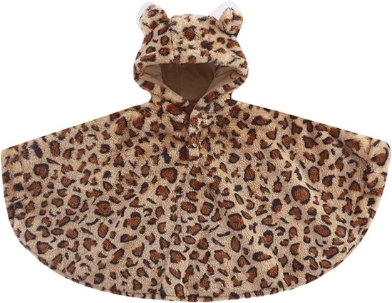 Baby Poncho met Capuchon - Kinder Cape Baby Cape - Warm Houden - Zachte Fleece Stof - One Size - Roze