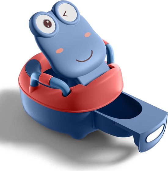 Baby Potje - Toilettrainer Peuter - Zindelijkheidstraining - Zacht PU-kussen - 36 x 31 x 22 cm - Blauw