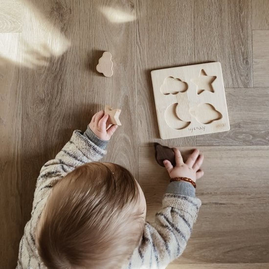 Baby Puzzel 4 stukjes | Houten Babypuzzel | Houten Speelgoed | Kraamcadeau | Ivy and Soof van $