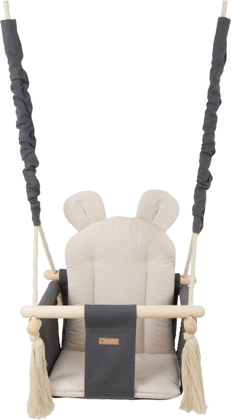 Baby schommel - hout - grijs beige - tot 20 kg van Barton Toys