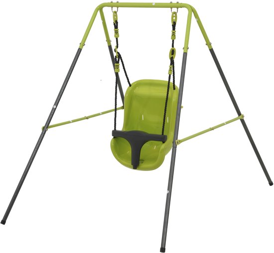 Baby Schommel met Veiligheidszitje – Binnen- en Buitengebruik – 94 x 146 x 118 cm / 37,0 x 57,5 x 46,5 inch – Groen van Merkloos