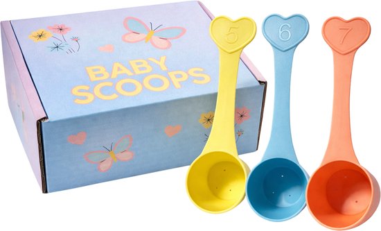 Baby Scoops – Melkpoeder Schepjes Baby – Altijd Juiste Dosering Flesvoeding – Set van 3 – BPA-vrij – Baby Musthave van Merkloos
