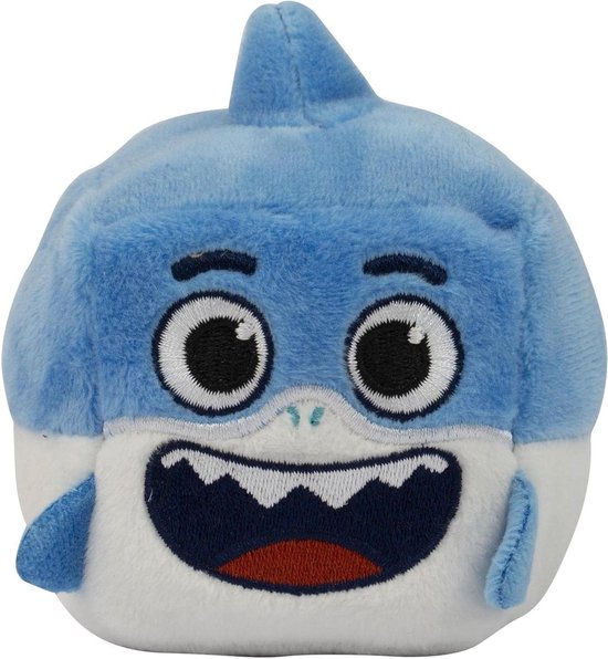 Baby Shark Kubus Pluche - Knuffel Dobbelsteen - Muziek Luisteren - Zacht Pluche Materiaal - Niet Gespecificeerd - Lichtblauw