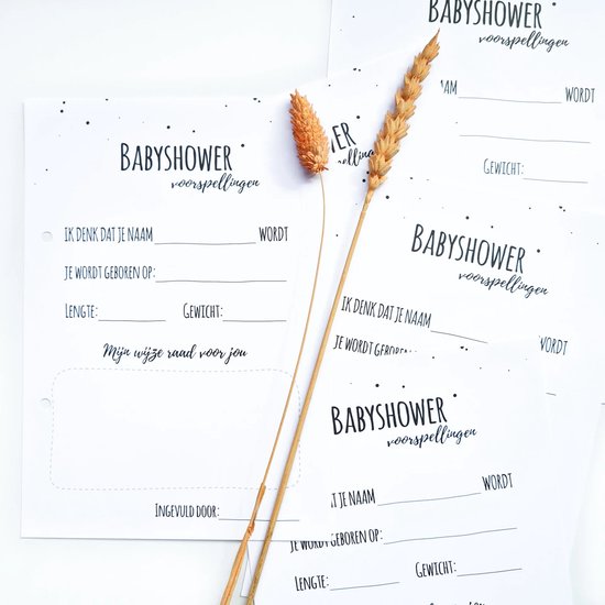 Baby shower voorspellingskaarten - zwart wit - kraam cadeau - baby - kind van OnlybyNatuurlijk