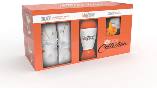 Baby Shusher Collection - Newborn Set met Baby Shusher Kalmerende Geluidsmachine, 2 Shushie Fopspenen en Mousseline Dekens - Baby Slaap en Kalmerende Accessoires van Merkloos